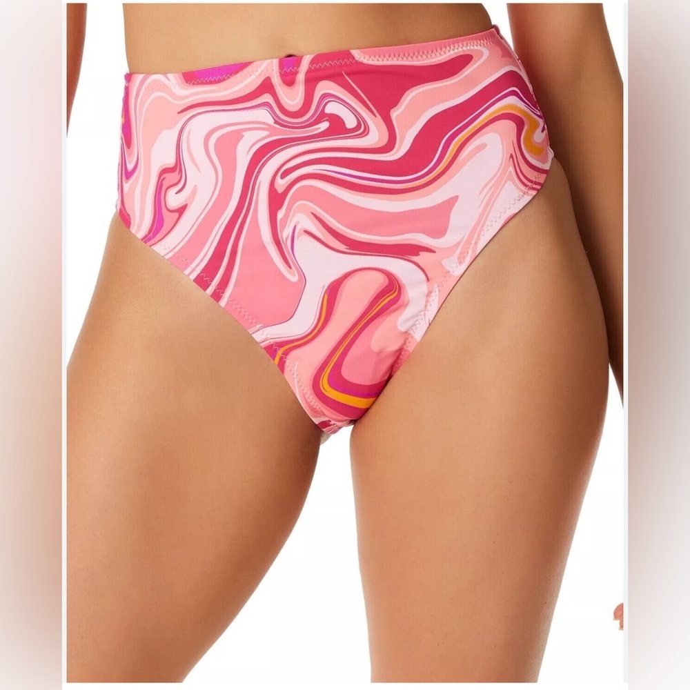 Jessica Simpson Women's Good Vibrations High-Waisted Bikini Bottom Large